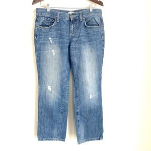 GAP Womens 8/29 Blue Medium Wash Mid-Rise Distressed Slim Boyfriend Jeans GG7